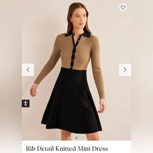 Boden Black and Tan A-Line Skirt